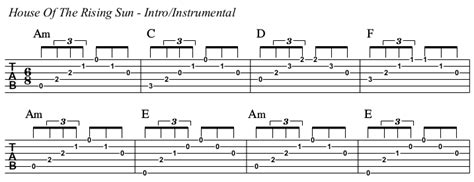 House Of The Rising Sun The Animals Guitar Lesson With Tab Spytunes