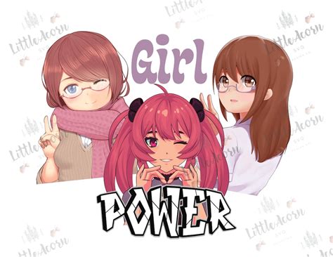 Anime Girl Power Png Print Then Cut File Manga Girls Etsy Uk