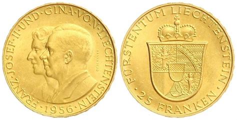 Moneda Franc Liechtenstein Oro Franz Joseph Ii Prince Of