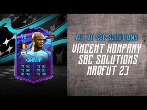 Madfut Vincent Kompany All Sbcs Premium Sbc Sbc Solutions