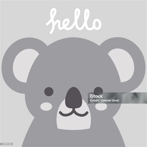 Hello Desain Vektor Karakter Koala Yang Lucu Ilustrasi Stok Unduh Gambar Sekarang Alam Anak