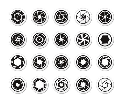 Camera Shutter Focus Icons Set Camera Shutter Aperture Icons Set