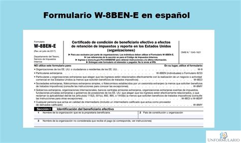 Formulario W 8BEN E en Español