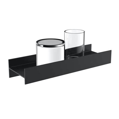 Emco Aura Bathroom Accessory Set With Soap Dispenser Matt Black