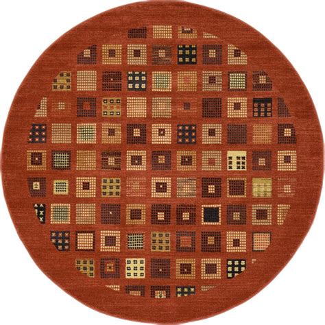 Red X Kashkuli Gabbeh Round Rug Area Rugs Red Area Rug Unique