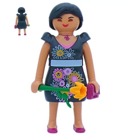 FIGURINE PLAYMOBIL FEMME Avec Robe Noire Et Fleur EUR 3 49 PicClick FR