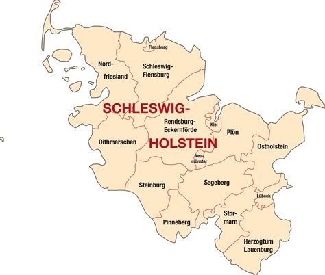 Deutschlandkarte Schleswig Holstein Mit Landkreisen