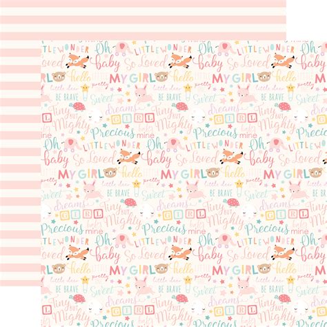 Hello Baby Girl Baby Girl Words 12x12 Patterned Paper Echo Park Paper Co