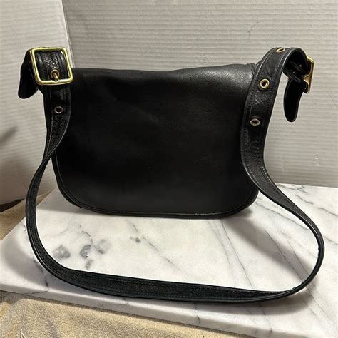 Vintage Coach Patricia S Legacy Black Leather Crossbo Gem