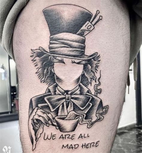 Alice In Wonderland Mad Hatter Tattoo Designs