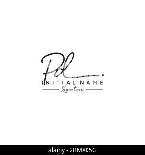 PD Letter Signature Logo Template Elegant Design Logo Hand Drawn