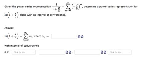 Solved 1 Given The Power Series Representation Determine A