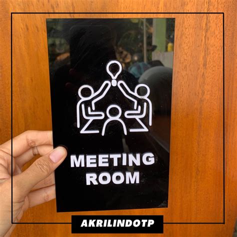 Jual Papan Pentunjuk MEETING ROOM Tulisan STAFF ONLY Bahn Acrylic Sign