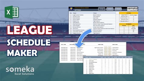 Excel League Schedule Maker | Sports League Fixture Generator