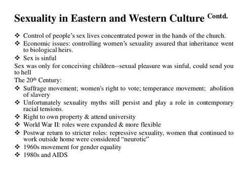 Sexuality In Western And Easrtern Culture