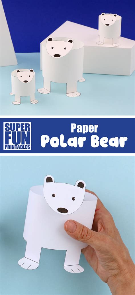 Printable polar bear paper craft - The Craft Train