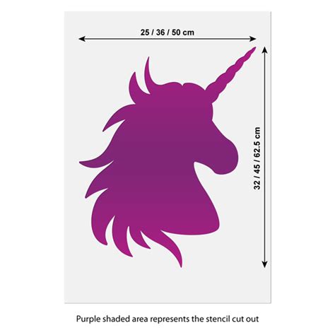 Unicorn Wall Stencil Large Unicorn Stencil Template Ebay