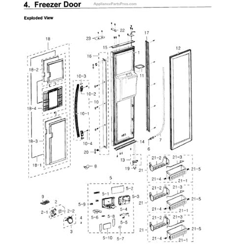 Parts For Samsung Rs27fdbtnsraa 00 Freezer Door Parts