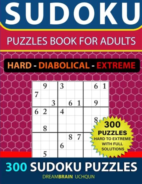 LIVRE DE PUZZLES Sudoku pour adultes 300 puzzles DIFFICILES À EXTRÊMES