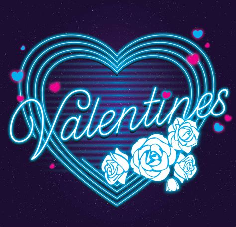 Neon Valentine Blue Color Vector 268351 Vector Art At Vecteezy