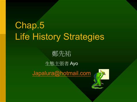 Chap Life History Strategies