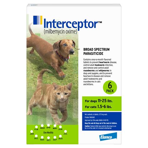 12 Pack Interceptor Chewable Tablet For Dogs And Cats 15 6 Lbs Cat