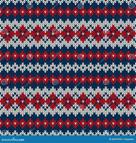 Seamless Knitted Pattern In Fair Isle Style Stock Vector Image 44331926