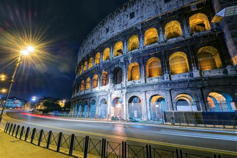 Premium Photo | Colosseum coliseum at night in rome