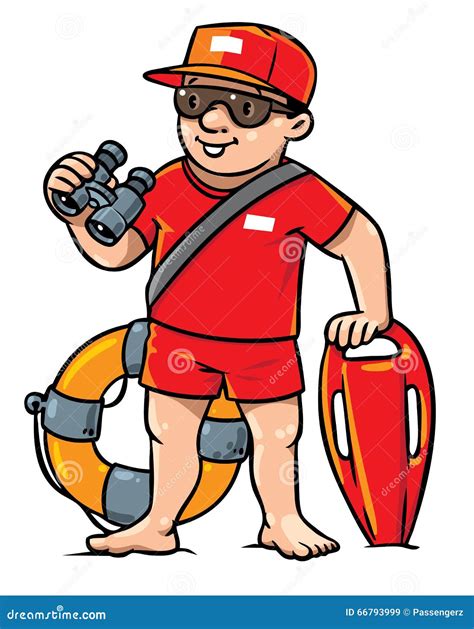 Funny Lifeguard Children Illustration Stock Illustration