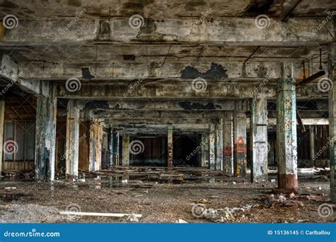 Abandoned Industrial Factory Warehouse Interior Stock Photo | CartoonDealer.com #15136145