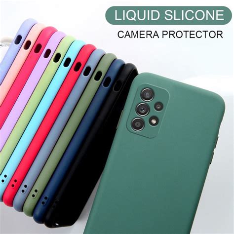 Funda para Samsung Galaxy A32 52 A72 de silicona líquido Color caramelo