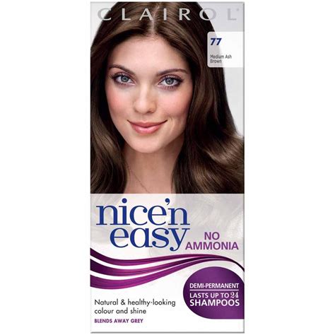 Clairol Nicen Easy Medium Ash Brown 77 Non Permanent Hair Dye Wilko