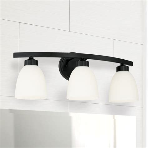 Lark Manor Anstus 3 Light Dimmable Matte Black Vanity Light