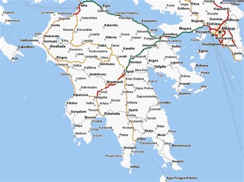 Cycling the Peloponnese, Greece: Map of Pelopponese