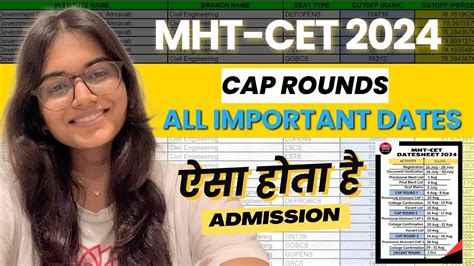 MHT CET CAP Round All Important Dates 2024 MHT CET CAP Round