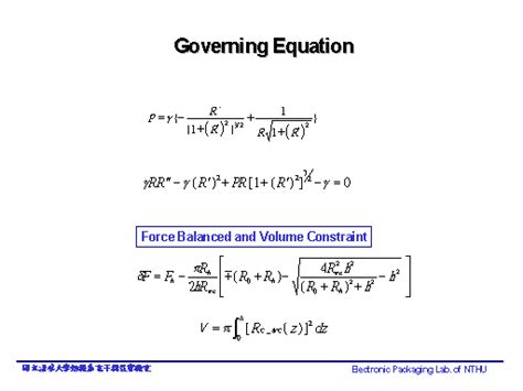 Governing Equation