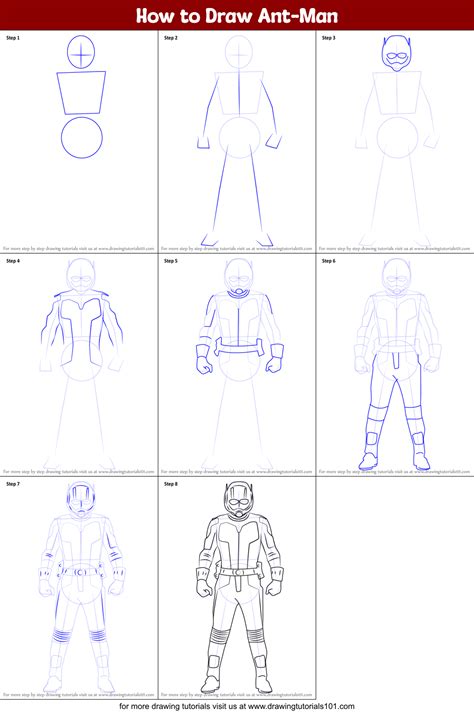 How To Draw Ant Man Marvel Comics Step By Step Drawingtutorials