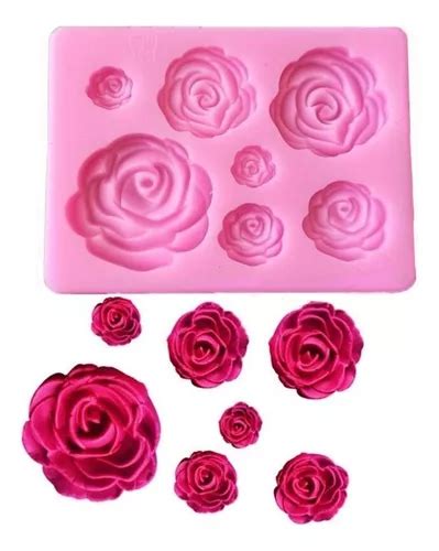 Molde Silicona Rosas X Reposter A Porcelana Color Rosa Mercadolibre