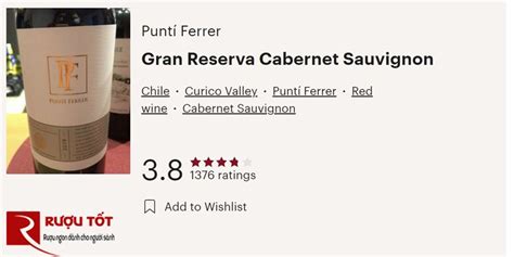 Rượu vang Chile Punti Ferrer Gran Reserva Cabernet Sauvignon Hảo hạng