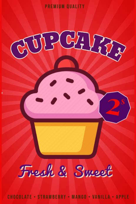 Retro Cupcake Poster Template Postermywall