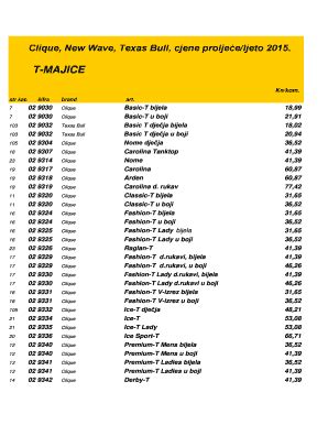 Fillable Online Komerickihorvat Cjenik Clique Prolje E 2015