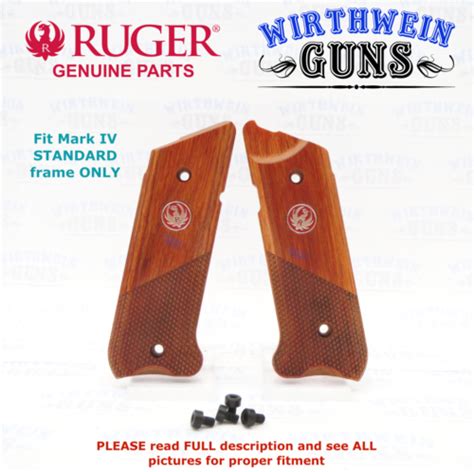 Ruger Genuine Hunter Mark Mk Iv 4 Half Checkered Cocobolo Wood Grips Mk4 Mkiv Ebay