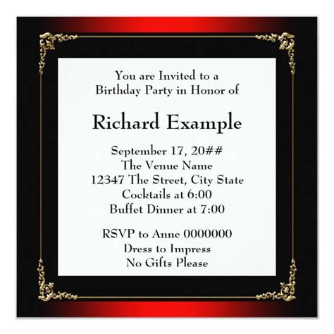 Red And Black Aged To Perfection Birthday Party Invitation Zazzle