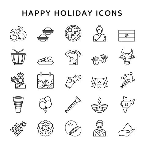 Premium Vector | A collection of icons for happy holiday icons