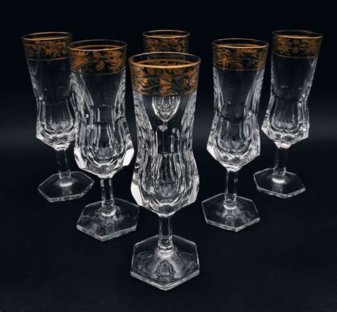 Cristal T Wine Glasses 6 999 24 Kt Gold Crystal Catawiki