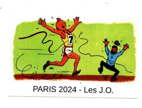 CARTE POSTALE TINTIN Jeux Olympiques Paris 2024 Athlétisme Tirage