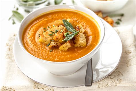 Pumpkin Soup with Buttery Sage Croutons | The Cozy Apron