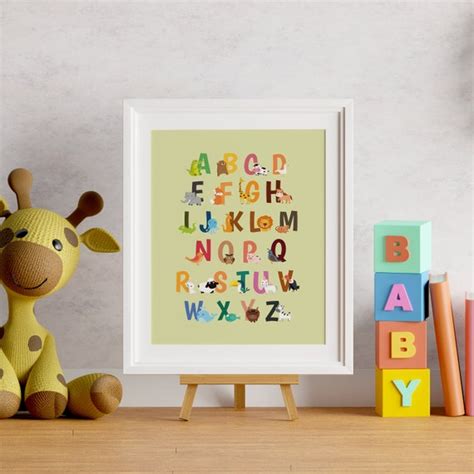 Animal Alphabet Printable Classroom Alphabet Alphabet Wall Etsy