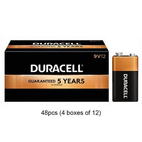 48 Pack 9 Volt Duracell Coppertop Alkaline Batteries Mn1604