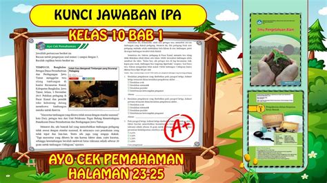 KUNCI JAWABAN IPA KELAS 10 BAB 1 AYO CEK PEMAHAMAN HALAMAN 23 25